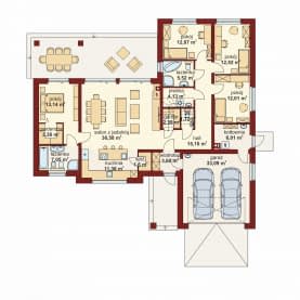 Rzut projektu Domena 110 B1 - Rzut parteru