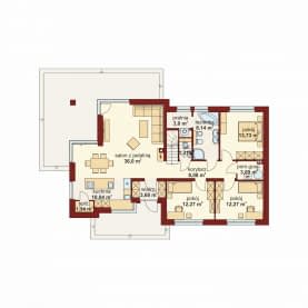 Rzut projektu Domena 137 C - Rzut parteru