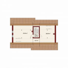 Rzut projektu Domena 137 C - Rzut poddasza