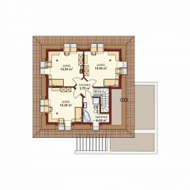 Rzut projektu Domena 206 B - Rzut poddasza