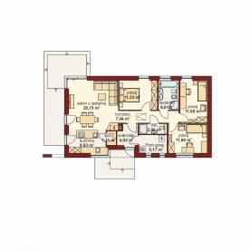 Rzut projektu Domena 151 C - Rzut parteru