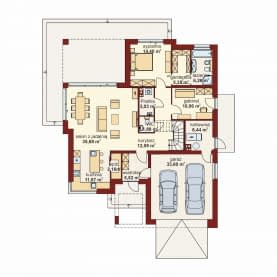 Rzut projektu Domena 204 B - Rzut parteru