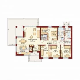 Rzut projektu Domena 139 C - Rzut parteru