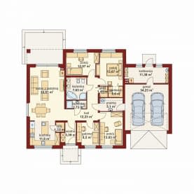 Rzut projektu Domena 121 B - Rzut parteru