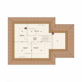 Rzut projektu Domena 121 B - Rzut poddasza