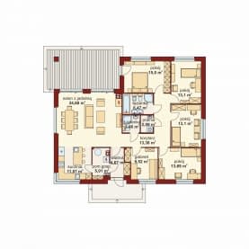 Rzut projektu Domena 141 C - Rzut parteru
