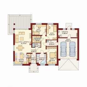 Rzut projektu Domena 112 B1 - Rzut parteru
