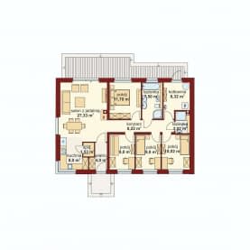 Rzut projektu Domena 103 C2 - Rzut parteru