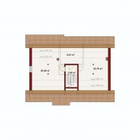 Rzut projektu Domena 118 C - Rzut poddasza