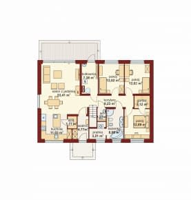 Rzut projektu Domena 128 C - Rzut parteru
