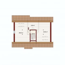 Rzut projektu Domena 128 C - Rzut poddasza