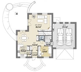 Rzut projektu Ares V - Parter
