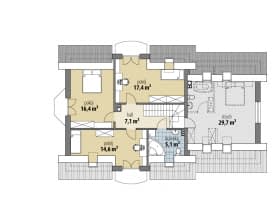 Rzut projektu Helike Nowa III - Poddasze
