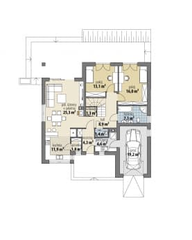 Rzut projektu Letycja II - Parter