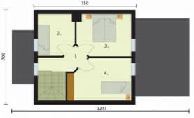 Rzut projektu ORLEAN 3 dom letniskowy z poddaszem - Rzut poddasza