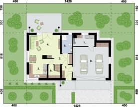 Rzut projektu TRYPOLIS 4 szkielet drewniany - Rzut przyziemia