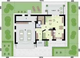 Rzut projektu LAMIA 3 szkielet drewniany - Rzut przyziemia