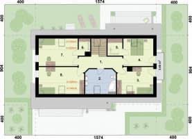 Rzut projektu LAMIA 3 szkielet drewniany - Rzut poddasza