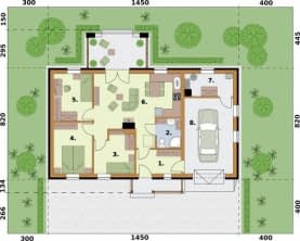 Rzut projektu KAMPALA szkielet drewniany - Rzut przyziemia
