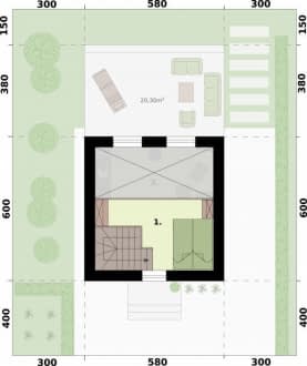 Rzut projektu LIDO 2 C dom mieszkalny, całoroczny z antresolą - Rzut poddasza