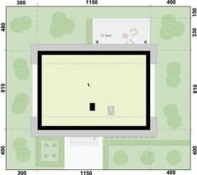 Rzut projektu TRYPOLIS 7 szkielet drewniany - Rzut strychu