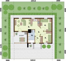 Rzut projektu AROSA C szkielet drewniany, dom mieszkalny, całoroczny - Rzut przyziemia