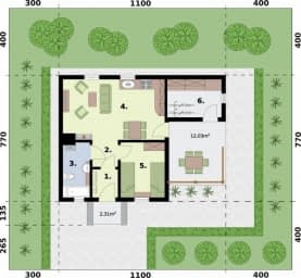 Rzut projektu BOGOTA C dom mieszkalny, całoroczny - Rzut przyziemia