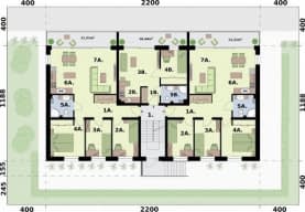 Rzut projektu SAN PEDRO 2 - budynek wielorodzinny z balkonami - Rzut piętra