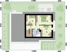 Rzut projektu SEVILLA 3C z wiatą garażową - Rzut poddasza