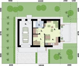Rzut projektu ORLEAN 8 C dom mieszkalny, całoroczny - Rzut przyziemia