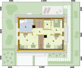 Rzut projektu RIO 2 projekt domu z bali drewnianych - Rzut poddasza