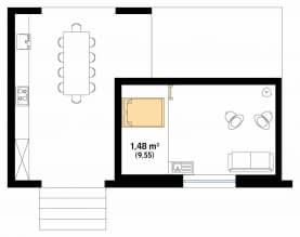 Rzut projektu Śmiałek dr-S (DR-S) - poddasze