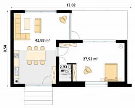Rzut projektu Śmiałek 2 dr-S (DR-S) - parter