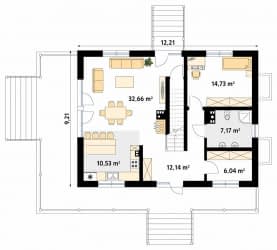 Rzut projektu Jagodowy dr-S (DR-S) - parter