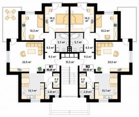 Rzut projektu Lazur (CE) - poddasze