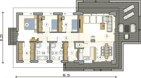 Rzut projektu S-GL 9991491 Elba SZ - Parter