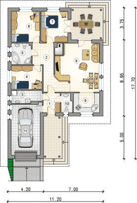 Rzut projektu S-GL 442 Tip Top - Parter