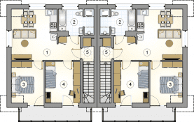Rzut projektu S-GL 1607 Double House VII - Poddasze