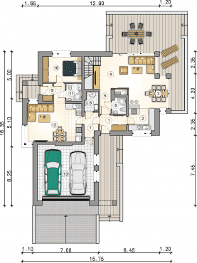 Rzut projektu S-GL 1145 Merlot - Parter