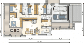 Rzut projektu S-GL 9991072 Ibis II Sz - Parter
