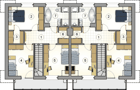 Rzut projektu S-GL 1187 Double House II - Poddasze