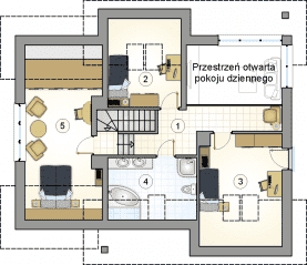 Rzut projektu S-GL 1238 Karmel III - Poddasze