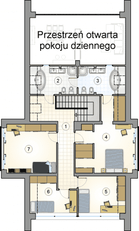 Rzut projektu S-GL 1340 Vetro - Poddasze