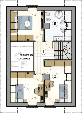 Rzut projektu S-GL 1404 Boston II - Poddasze