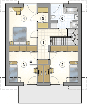 Rzut projektu S-GL 1508 Single House II - Poddasze