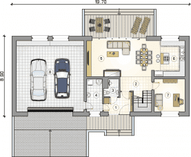 Rzut projektu S-GL 1293 Malta II - Parter