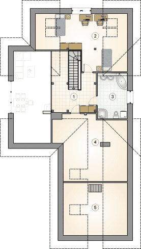 Rzut projektu S-GL 1386 Oxford VII - Poddasze