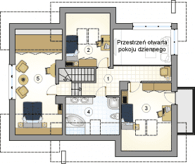Rzut projektu S-GL 619 Karmel - Poddasze