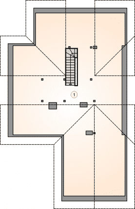 Rzut projektu S-GL 923 Oxford II - Poddasze