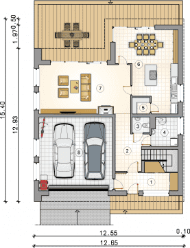 Rzut projektu S-GL 1154 New House III - Parter